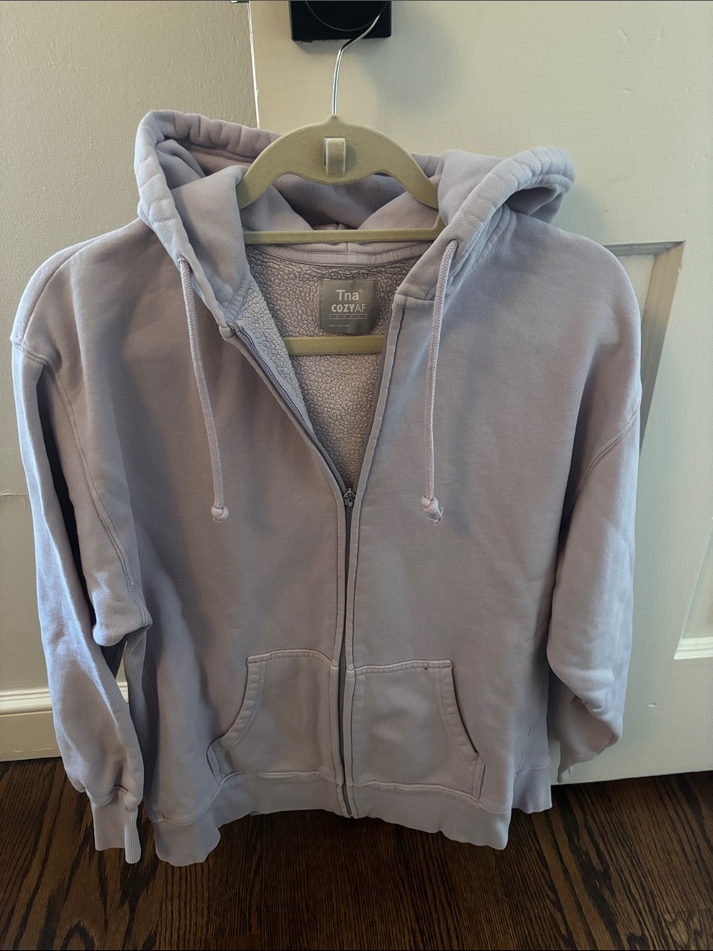 TNA CozyAF Light Lavender Full-Zip Hoodie